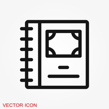 Fotoğraf albümü vektör simgesine beyaz arka plan illüstrasyon