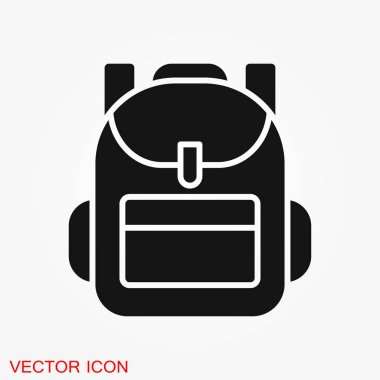 Sırt çantası sağlam üstünde kutsal kişilerin resmi arka plan. Bagaj glif tarzı tasarım, Web ve uygulama için tasarlanmış.