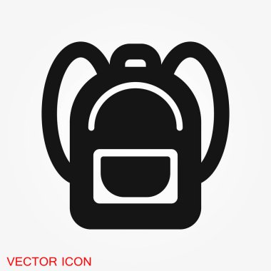 Sırt çantası sağlam üstünde kutsal kişilerin resmi arka plan. Bagaj glif tarzı tasarım, Web ve uygulama için tasarlanmış.