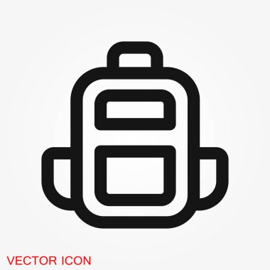 Sırt çantası sağlam üstünde kutsal kişilerin resmi arka plan. Bagaj glif tarzı tasarım, Web ve uygulama için tasarlanmış.