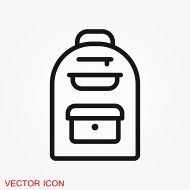 Sırt çantası sağlam üstünde kutsal kişilerin resmi arka plan. Bagaj glif tarzı tasarım, Web ve uygulama için tasarlanmış.