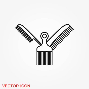 Berber simge vektör, salon saç kurutma makinesi, web ve hareket eden için Saç Kıvırıcı