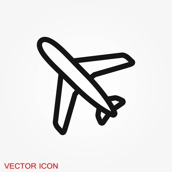 Icono Avión Sobre Fondo Blanco Vector Icono Avión Icono Plano — Vector de stock