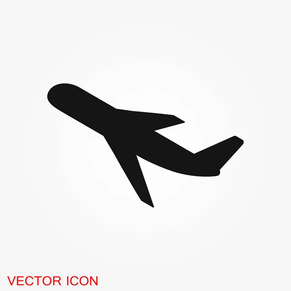 Icono Avión Sobre Fondo Blanco Vector Icono Avión Icono Plano — Vector de stock