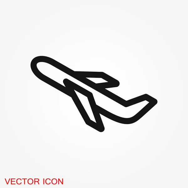 Icono Avión Sobre Fondo Blanco Vector Icono Avión Icono Plano — Vector de stock