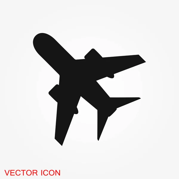 Icono Avión Sobre Fondo Blanco Vector Icono Avión Icono Plano — Vector de stock