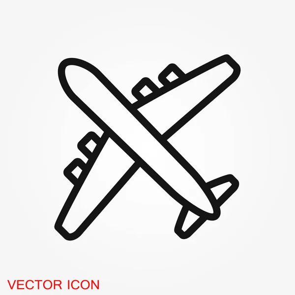 Icono Avión Sobre Fondo Blanco Vector Icono Avión Icono Plano — Vector de stock