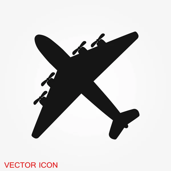 白色背景上的平面图标 飞机图标向量 平面图标飞机符号 — 图库矢量图片
