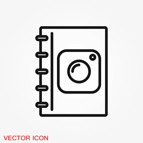 Foto Album Vektor Symbol Auf Weißem Hintergrund Illustration — Stockvektor