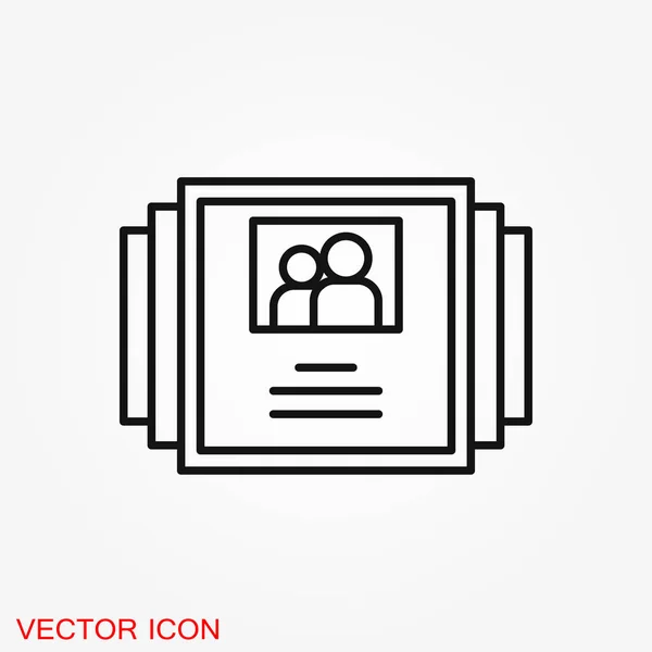 Foto Album Vektor Symbol Vit Bakgrund Illustration — Stock vektor