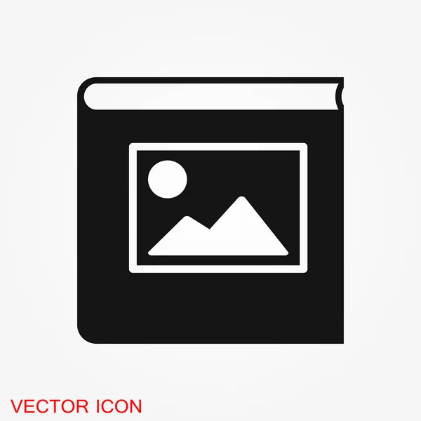 Icono Vector Álbum Fotos Ilustración Fondo Blanco — Vector de stock