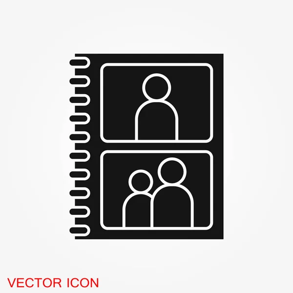 Foto Album Vektor Symbol Auf Weißem Hintergrund Illustration — Stockvektor