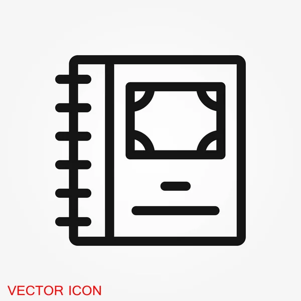 Foto Album Vektor Symbol Auf Weißem Hintergrund Illustration — Stockvektor