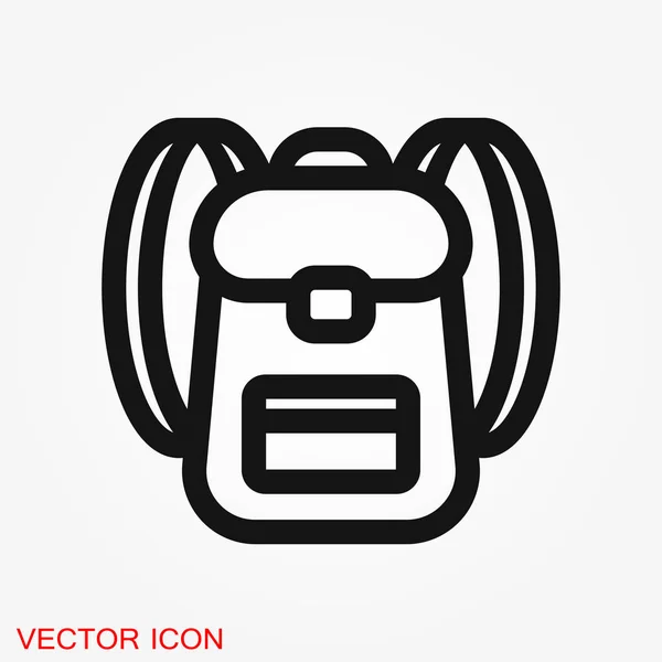 Mochila Icono Sólido Fondo Diseño Estilo Glifo Equipaje Diseñado Para — Vector de stock