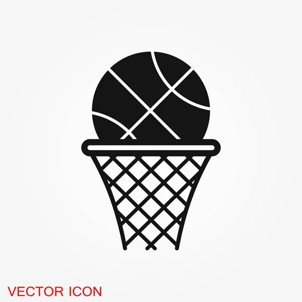 Vector Icono Del Baloncesto Estilo Plano Moda Aislado Sobre Fondo — Vector de stock