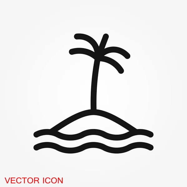 Beach Ikonen Sommaren Tecken Vektor Ikonen För Semester Och Turism — Stock vektor
