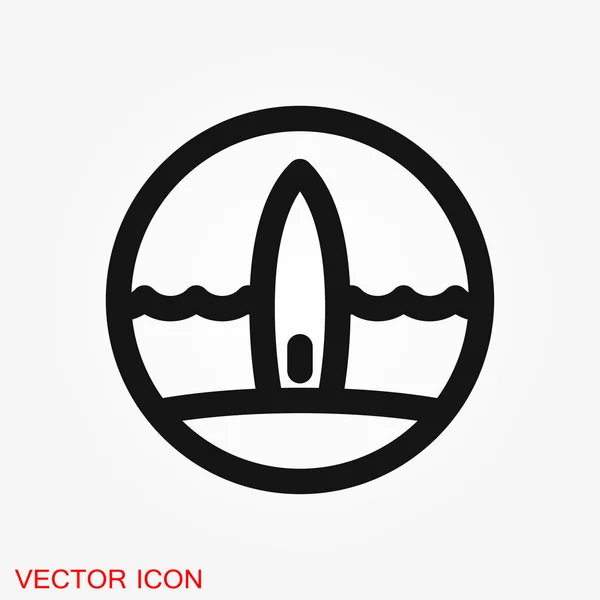 Icono Playa Signos Verano Vector Icono Vacaciones Turismo — Vector de stock