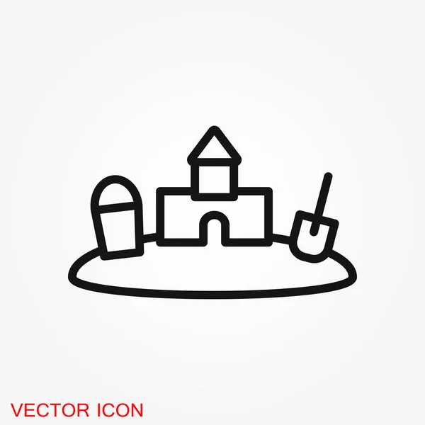 Icono Playa Signos Verano Vector Icono Vacaciones Turismo — Vector de stock