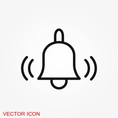 Zil simgesini gri arka plan üzerinde izole trendy düz tarzı. Web sitesi tasarımı, logo, app, Kullanıcı arabirimi bildirim simgesi.