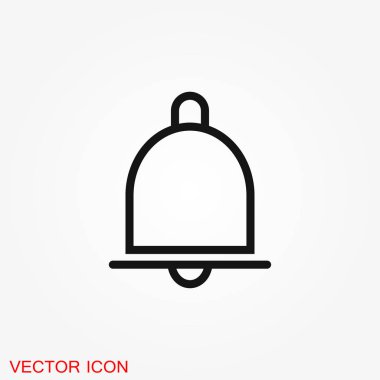 Zil simgesini gri arka plan üzerinde izole trendy düz tarzı. Web sitesi tasarımı, logo, app, Kullanıcı arabirimi bildirim simgesi.