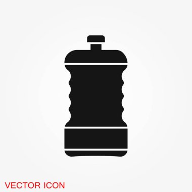 Şişe mobil kavramı ve web tasarım düz işareti simgesi. Şişe fitness katı simgesini iç. Sembol, logo illüstrasyon