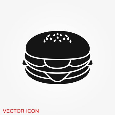 Burger simgesi. Vektör fast food UI ve Ux, Web sitesi veya mobile için ayarla