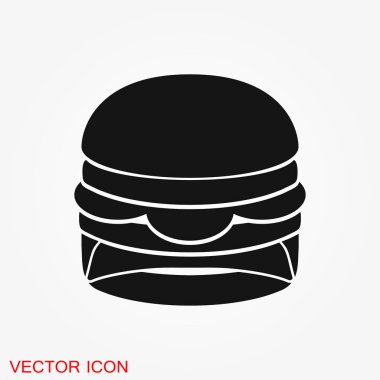 Burger simgesi. Vektör fast food UI ve Ux, Web sitesi veya mobile için ayarla