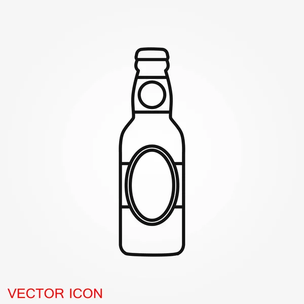 Ilustração Vetor Ícone Garrafa Cerveja Fundo Branco Para Web Aplicativos — Vetor de Stock