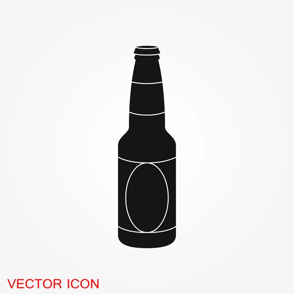 Ilustrasi Vektor Ikon Botol Bir Pada Latar Belakang Putih Untuk - Stok Vektor