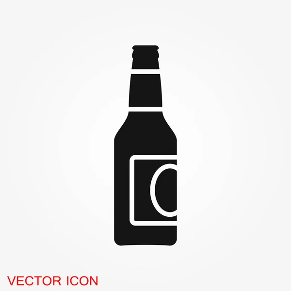 Icono Botella Cerveza Ilustración Vectorial Sobre Fondo Blanco Para Web — Vector de stock