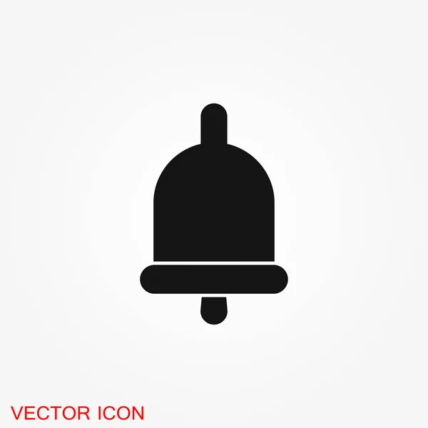 Bell Icon Estilo Plano Moda Aislado Sobre Fondo Gris Símbolo — Vector de stock