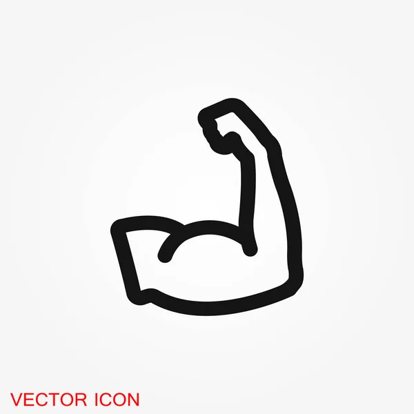 Icono Bíceps Fuerza Muscular Icono Vector Potencia Para Aplicaciones Ejercicio — Vector de stock