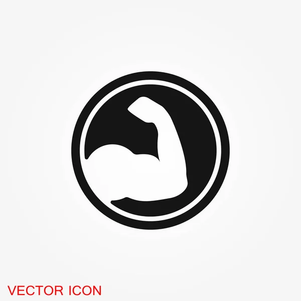 Icône Biceps Force Musculaire Icône Vectorielle Puissance Pour Les Applications — Image vectorielle