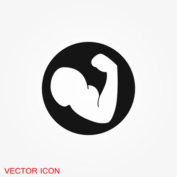 Icono Bíceps Fuerza Muscular Icono Vector Potencia Para Aplicaciones Ejercicio — Vector de stock