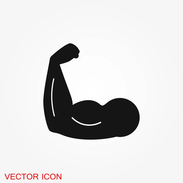 Biceps Icon Muscle Strength Power Vector Icon Exercise Apps Websites — Stock Vector