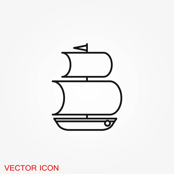 Csónak Ikon Vektor Elszigetelt Fehér Background Divatos Lapos Stílusban Csónak — Stock Vector