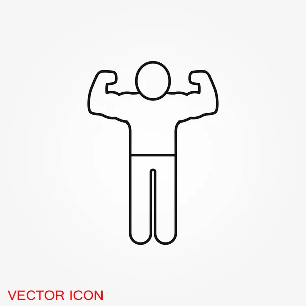 Icono Del Culturista Signo Muscular Ilustración Vectorial Para Banner Diseño — Vector de stock