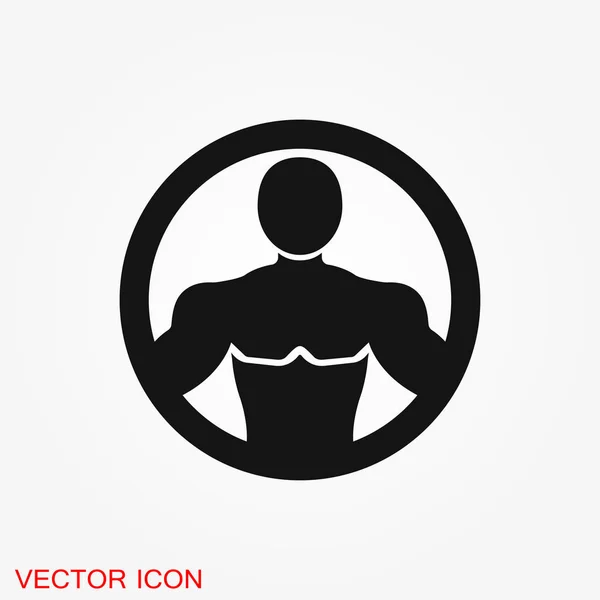 Bodybuilder Icon Muscle Sign Vector Illustration Web Design Banner Print — Stock Vector