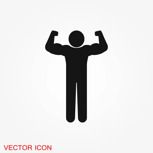 Icono Del Culturista Signo Muscular Ilustración Vectorial Para Banner Diseño — Vector de stock