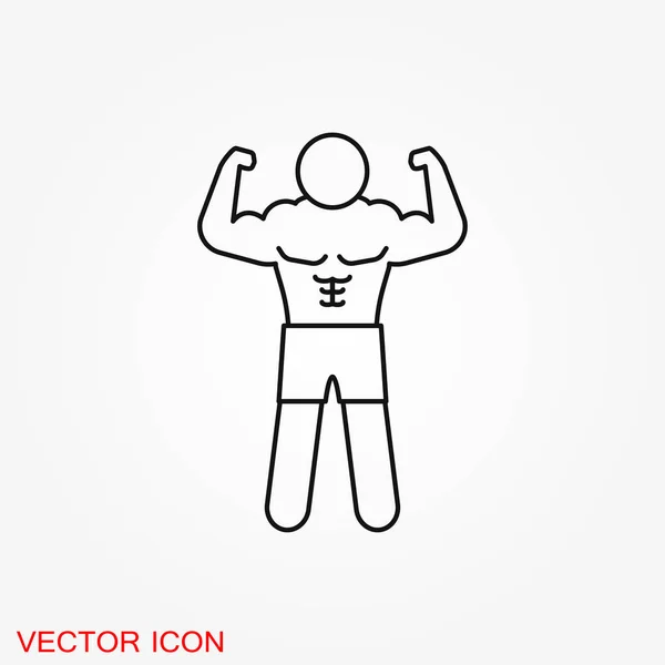 Bodybuilder Icon Muscle Sign Vector Illustration Web Design Banner Print — Stock Vector