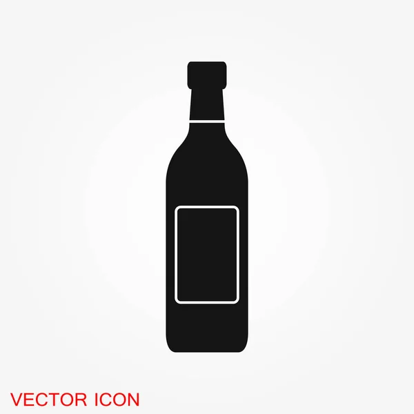 Fles Pictogram Platte Teken Voor Mobiele Concept Web Design Drink — Stockvector