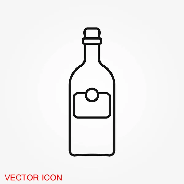 Fles Pictogram Platte Teken Voor Mobiele Concept Web Design Drink — Stockvector