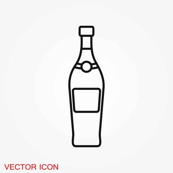 Fles Pictogram Platte Teken Voor Mobiele Concept Web Design Drink — Stockvector