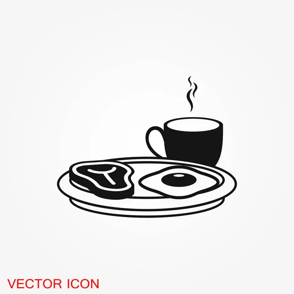 Conjunto Iconos Desayuno Firmar Fondo — Vector de stock