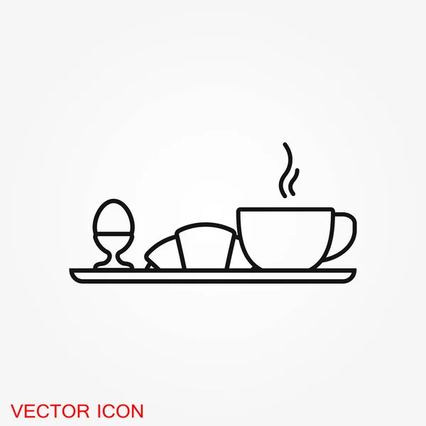 Conjunto Iconos Desayuno Firmar Fondo — Vector de stock