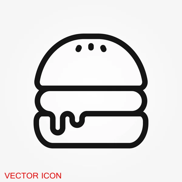Burger Ikone Vektor Von Fastfood Set Für Und Website Oder — Stockvektor
