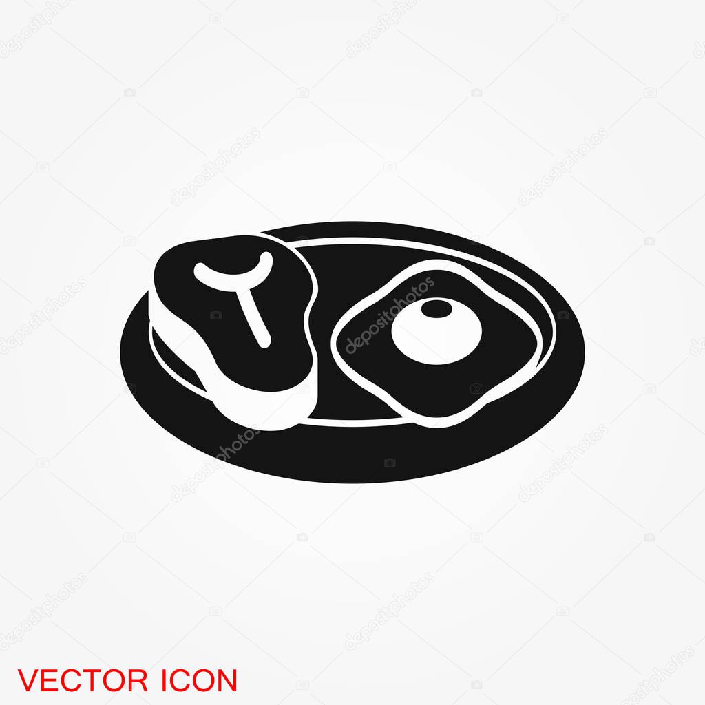 Breakfast icons set. Sign on a background