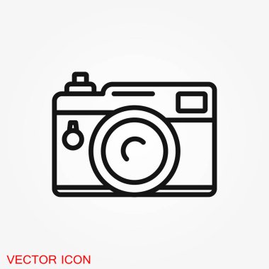 Trendy düz stil üzerinde arka izole kamera simgesi