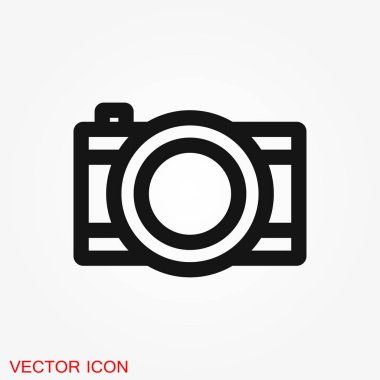 Trendy düz stil üzerinde arka izole kamera simgesi