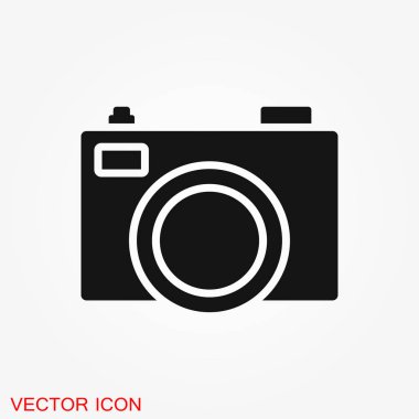 Trendy düz stil üzerinde arka izole kamera simgesi